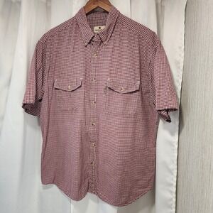 Woolrich Plaid Short Sleeve Button Down Shirt Casual Outdoor Summer Mens‎ M